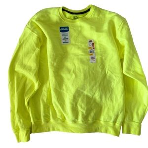 Men's Fruit of The Loom Neon Yellow Sweatshirt